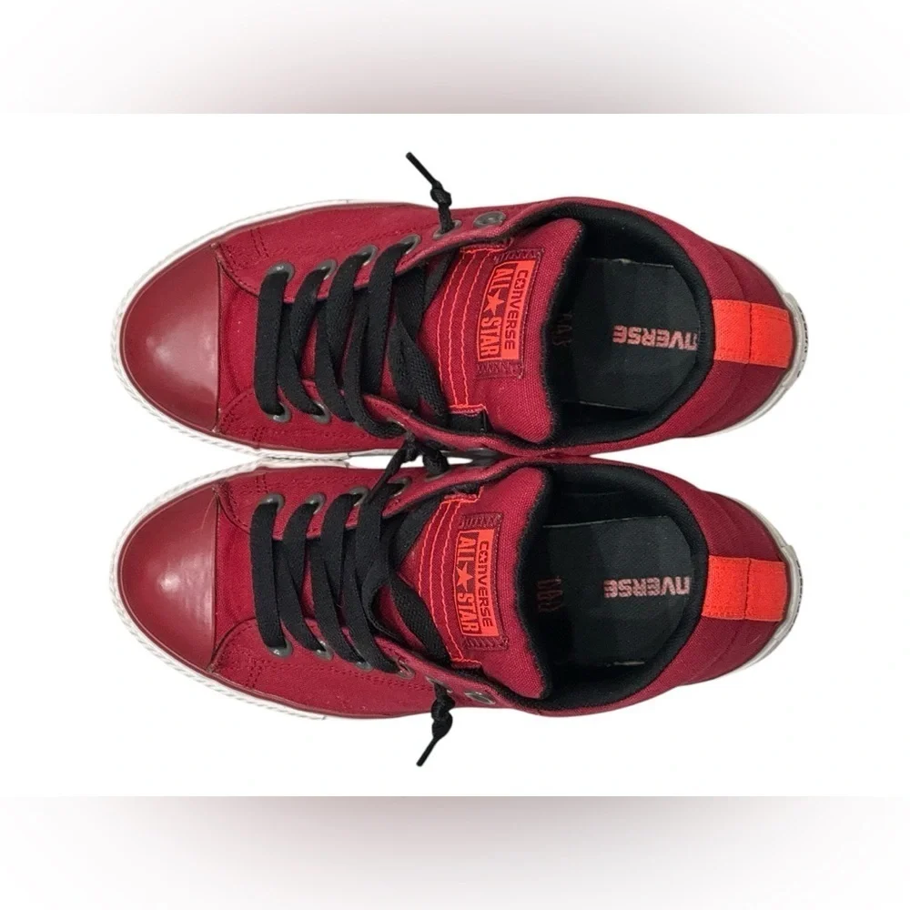 Kid’s Red Converse Leather Low Top Slip-On Sneakers: Size 5